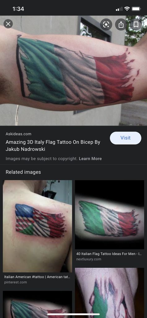 Italy Flag Tattoo, Italian Flag Tattoo, Flag Tattoo, Bicep Tattoo, Italy Flag, Italian Flag, American Flag, Tattoo Ideas, Flag