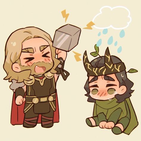 Thor and Loki fanart chibi Thor And Jane Fan Art, Thor Loki Fanart, Loki Thor Fanart, Thor And Loki Fan Art, Loki And Thor Fanart, Loki Fanart Cute, Loki X Thor, Loki Cute, Cute Loki