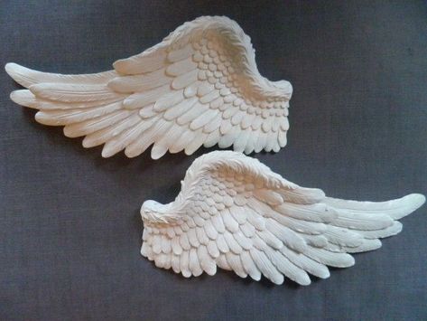 Alas Tattoo, Clay Angel, Diy Angels, Angel Wings Wall, Cardboard Painting, Wings Art, White Angel, Toy Art, Beautiful Angel