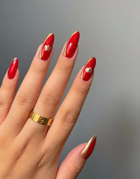 Enchanting designs to sport for that fresh set of CNY nails Cny Nails, Ny Nails, Amazing Nail Art, New Years Nail Designs, Lilac Nails, Red Manicure, New Year 2023, Year Of The Tiger, Happy Year