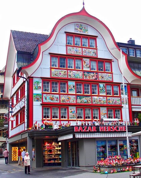 Beautiful house in #Appenzell #Switzerland #Swiss #Architecture Swiss Architecture Traditional, Appenzell Switzerland, Buildings Reference, Imperial Germany, European Buildings, Swiss Architecture, German Architecture, Zermatt Switzerland, Switzerland Travel