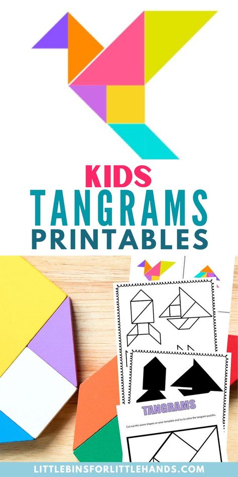 Grab these kids Tangrams free printables! Tangrams are a set of seven geometric shapes that can be arranged to form various pictures and patterns. These free printable kids activities are great to explore shapes, patterns, and creativity through fun, hands-on problem-solving. Perfect for STEM-based activity with endless design possibilities. Free Printable Kids Activities, Tangram Printable, Tangram Activities, Printable Kids Activities, Fun Stem Activities, Spatial Reasoning, Geometry Activities, Tangram Puzzles, Math Activities For Kids