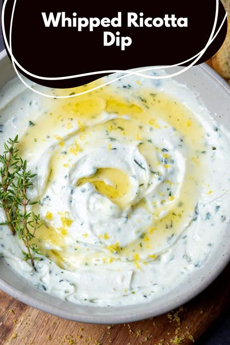 Chive Dip Recipes, Mascarpone Dip, Ricotta Dip Recipes, Whipped Ricotta Dip, Medieval Food, Ricotta Dip, Ricotta Cheese Recipes, Happy Hour Food, Whipped Ricotta