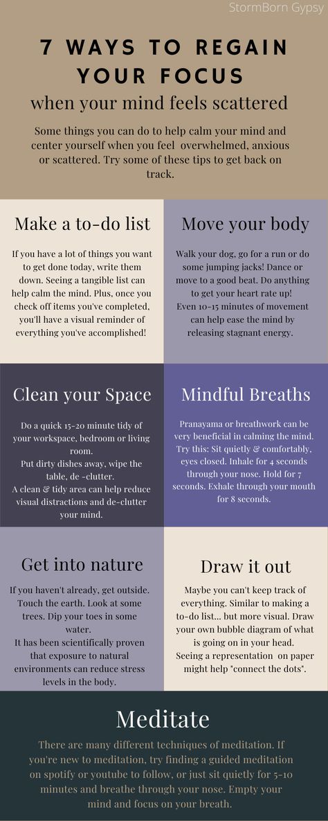 Here are some tips that can help you get back to a calmer mental state. Scattered Mind, My Mental State, Scattered Brain, Working On Me, Mental State, Move Your Body, Brain Training, Back On Track, Mental Clarity