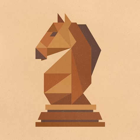 Chess Illustrations on Behance Chess Piece Tattoo, Chess Logo, Chess Tattoo, Simple Wall Paintings, Knight Chess, Polygon Art, Horse Illustration, Geometric Poster, Environment Concept Art