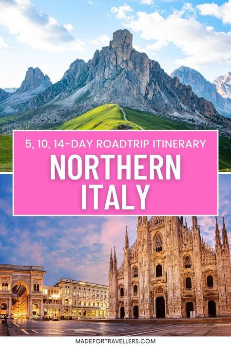 Explore the best of Northern Italy in just 5 days with our expertly crafted road trip itinerary. From historic cities to picturesque landscapes, make the most of your time in this captivating region. Learn more on our website; https://madefortravellers.com Northern Italy Itinerary, Italy Road Trip, Italy Road, Italy Culture, All About Italy, Italy Destinations, Itinerary Planner, Road Trip Planner, Italy Itinerary