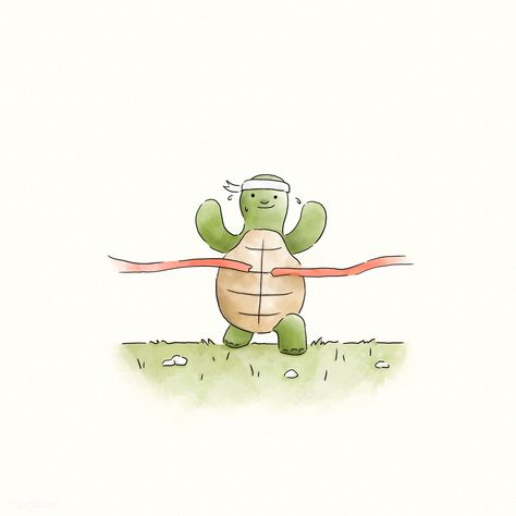 Speedy turtle running to the fininsh line | premium image by rawpixel.com / Aum Runner Illustration, Turtle Running, Cartoon Running, Running Drawing, Running Illustration, Running Cartoon, Running Tattoo, Water Kids, Turtles Funny