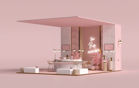 Booth Design for Beauty Co Kuwait on Behance 2xr Design, Nail Salon Interior Design, Nail Salon Interior, Beauty Room Decor, Beauty Salon Decor, Exhibition Booth Design, Salon Interior Design, Store Design Interior, Salon Design