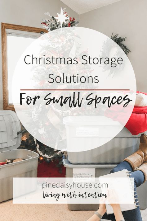 Christmas Storage Solutions for Small Spaces | PDH Diy Ornament Storage, Holiday Decor Storage, Storage Solutions For Small Spaces, Christmas Decoration Storage, Christmas Led String Lights, Decoration Storage, Storing Christmas Decorations, No Closet Solutions, Holiday Storage