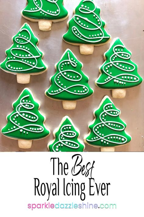 The Best Royal Icing Ever - Sparkle Dazzle Shine Royal Flood Icing Recipe, Make Royal Icing, Professional Royal Icing Recipe, Sugar Cookies And Royal Icing, Decorator Icing For Cookies, Basic Cookie Decorating Ideas, Decorating Sugar Cookie Recipe, Cookie Recipes For Royal Icing, Best Ever Sugar Cookies