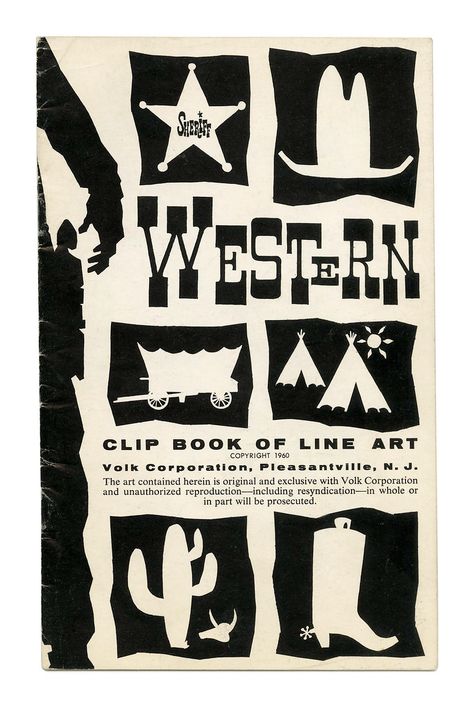 Western (1960) No. 289 | Western (1960) Clip Book of Line Ar… | Flickr Western Theme Tshirts, Western Retro Aesthetic, 50s Western Aesthetic, Western Book Covers, Vintage Western Typography, Old Western Design, Rodeo Graphic Design, Vintage Western Graphic Design, Western Linocut