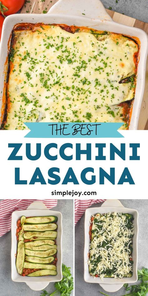 Zucchini Lasagna is a delicious way to make a low carb dinner. In this version we are also making it vegetarian while still loading it with incredible flavor. Zucchini Lasagna Recipe Easy, Vegetarian Zucchini Lasagna, Oven Roasted Zucchini, Low Carb Zucchini Lasagna, Zucchini Lasagne, Vegetable Lasagne, Low Carb Veggie, Vege Garden, Lasagna Casserole