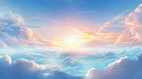 Premium Photo | The sun is shining through the clouds in the sky Clouds In The Sky, Wallpaper Nature, Sun Is Shining, Best Background Images, White Clouds, Card Banner, Flyer Maker, Business Card Maker, Poster Maker