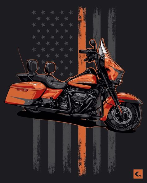 We are back after holiday with an illustration. 💥 This time it's a motorcycle, but not just any! Illustration of Harley Davidson has been … | Instagram Art Harley Davidson, Harley Davidson Artwork, Harley Davidson Art, Automotive Artwork, Biker Art, Harley Davidson Street Glide, Harley Davidson Street, We Are Back, Street Glide