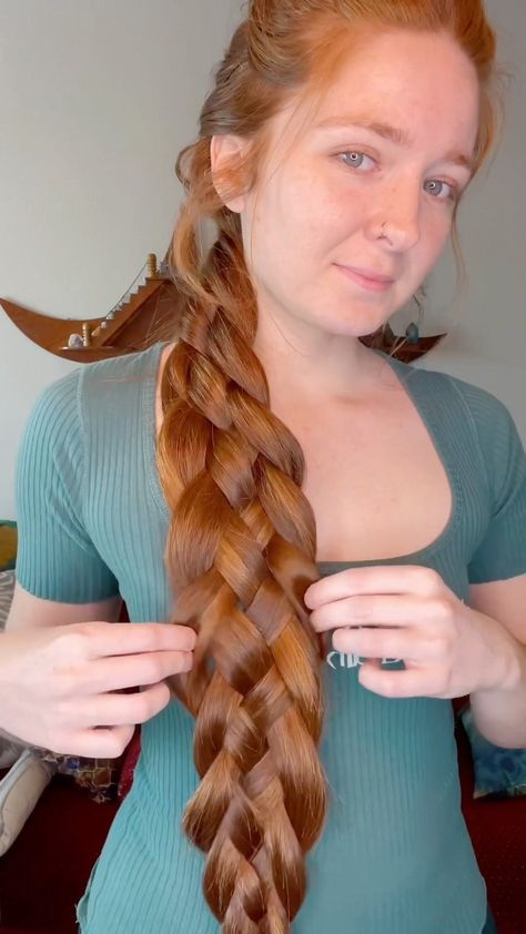 scarlett.o.hair on Instagram: The Dutch 5 strand braid had me questioning my life choices… but I prevailed 🗡 also the first words in the song are perfect 😂😂 I used the… Scarlett O Hair, 5 Strand Braid, 5 Strand Braids, Fishtail Braid Hairstyles, Gorgeous Braids, First Words, Strand Braid, Super Long Hair, Side Braid