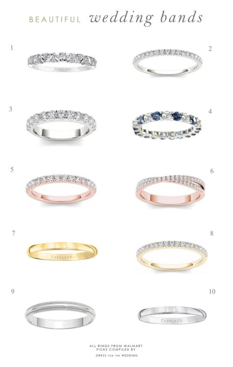 Types Of Wedding Bands, Wedding Bands With Diamonds, Wedding Rings White Gold, Wedding Rings For Her, Wedding Bands His And Hers, Wedding Band Guide, Wedding Ring White Gold, Delicate Wedding Band, Wedding Bands For Women