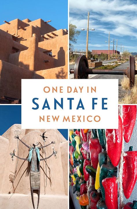 One Day In Santa Fe, Santa Fe Architecture, Sante Fe New Mexico, New Mexico Art, New Mexico Road Trip, Arizona Trip, Mexico Itinerary, New Mexico History, Travel New Mexico