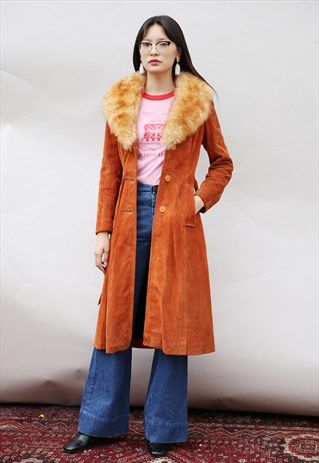 VINTAGE FAUX FUR SUEDE COAT 70s Fur Coat, Mode Coachella, 60s Coat, 70s Inspired Outfits, Vintage Fur Coat, 70s Jacket, 60s 70s Fashion, 60s And 70s Fashion, 70s Inspired Fashion