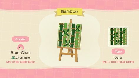 Acnh Idea, Mako Island, Animal Crossing Custom Designs, Acnh Patterns, Motif Acnl, Bamboo Panels, Acnh Design, Jungle Wall, Acnh Designs