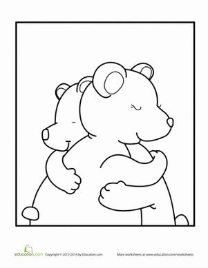 Bear Hug, Bear Coloring Page, FREE Coloring Page Template Printing Printable Bear Coloring Pages for Kids, Bear, idea for felt application Polar Bear Coloring Page, Dance Crafts, Bear Felt, 1st Grade Math Worksheets, Bear Coloring Pages, Bear Hugs, 1st Grade Worksheets, Felt Pattern, English Activities