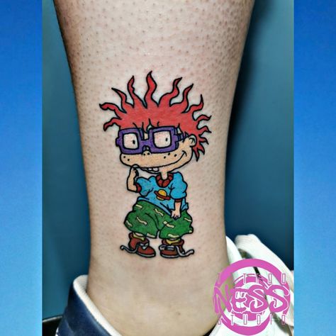 Rugrats Tattoo, Cartoon Legs, 90s Tattoos, Tattoo Off, Finger Tats, Tatuaje A Color, 90s Cartoons, Music Tattoos, 90s Cartoon