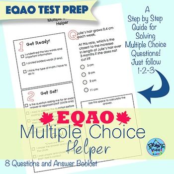 A guide to help students with EQAO style multiple choice math questions! Use for multiple choice test prep for EQAO testing or any Multiple Choice Word Problems! This guide contains 8 math problem solving questions in multiple choice format. The guide has a very detailed three step approach to answering multiple choice questions. Problem Solving Questions, Map Testing, Primary Maths Activities, Multiple Choice Test, Teacher Helper, Math Problem, Math Problem Solving, Multiple Choice Questions, Word Problem