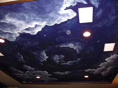 Domythic Bliss Room Arrangement Ideas, Painted Skies, Cloud Ceiling, Sky Ceiling, Living Space Decor, Ceiling Murals, Chill Room, Ceiling Design Living Room, Bedroom Murals