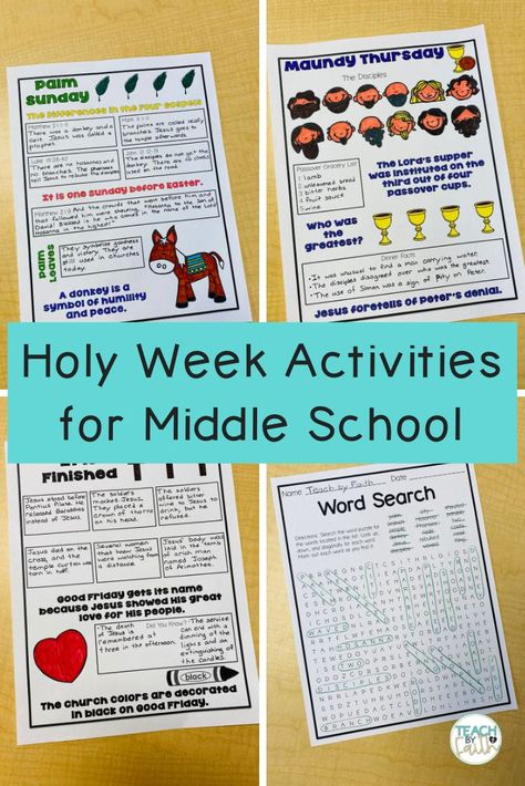 holy-week-activities-for-middle-school Holy Week Activities, School Sketch, Christian Classroom, Holy Thursday, Maundy Thursday, Sketch Notes, Holy Week, School Help, The Donkey