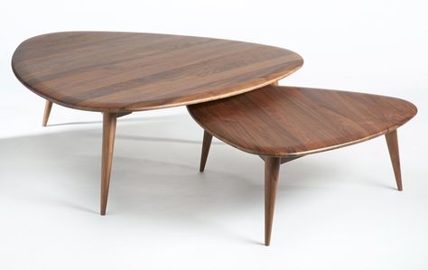 Midcentury interior: Theoleine large walnut coffee table at La Redoute Coffee Seating Area, Mid Century Furniture Legs, Midcentury Interior, Center Table Living Room, Coffee Table Design Modern, Danish Coffee Table, Rustic Ideas, Live Edge Coffee Table, Walnut Coffee Table