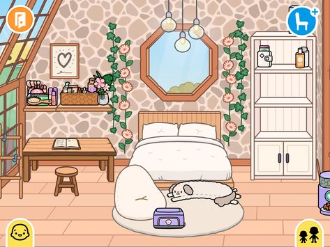 Toca Boca Cute Bedroom Ideas, Cute Toca Boca Parents Room, Toca Boca Attic Bedroom, Cute Toca Boca Room Ideas Modern Mansion Bedroom, Teen Room Toca Boca Family House, Toca Teen Girl Bedroom Idea, Toca Boca Room Parents, Toca Boca Teen Room Ideas Family House, Toca Bo A Teen Bedroom