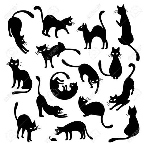 Cat Illust, Fall Photo Booth, Silhouette Chat, Kitty Tattoos, Cat Tattoo Simple, Minimal Tattoo Design, Cat Bath, Pretty Cat, Silhouette Painting