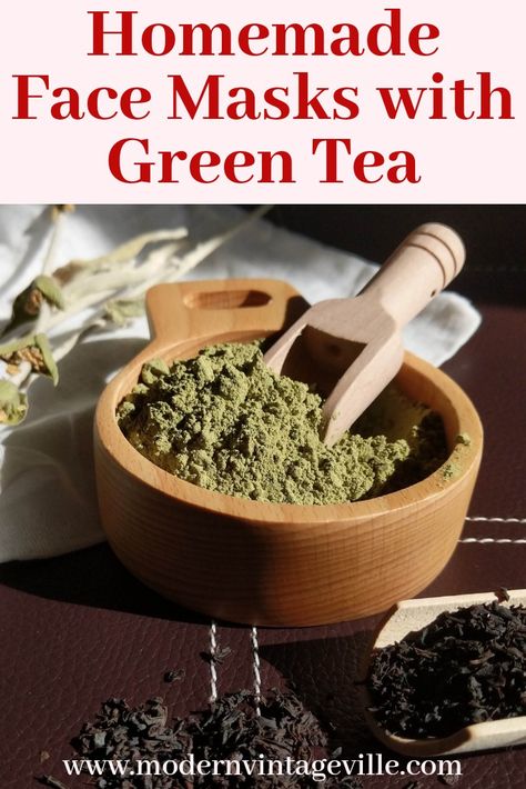 Green Tea Face Mask, Green Tea Face, Body Butters Recipe, Green Tea Mask, Homemade Mask, Green Tea Benefits, Green Tea Powder, Tea Benefits, Diy Skincare