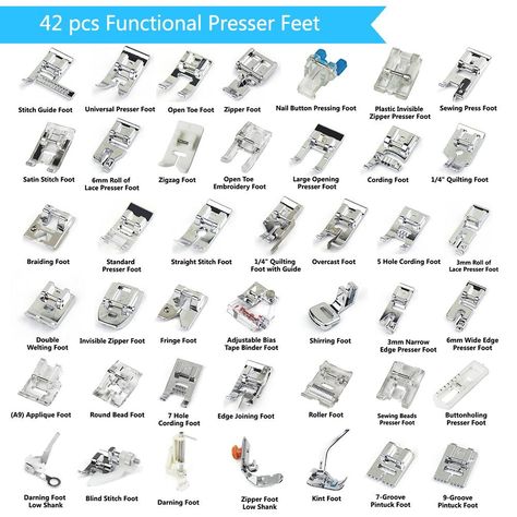 Amazon.com: 43 pcs Presser Feet Set with Manual & Adapter SIMPZIA Sewing Machine Foot Kit Compatible for Brother, Babylock, Janome, Singer, Elna, Toyota, New Home, Simplicity, Necchi, Kenmore, White (Low Shank） Sewing Machine Brands, Brother Sewing Machines, Glass Fusing Projects, Sewing Machine Feet, Sewing Tutorials Clothes, Leather Craft Tools, Quilting Tools, Vintage Sewing Machines, Sewing Leather