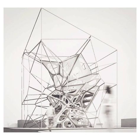 Jellyfish Movement, Structuralism, Cubes Architecture, Conceptual Model Architecture, Art Cube, Concept Models Architecture, Kengo Kuma, Geometric Design Art, Architectural Models