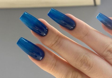 Navy Jelly Nails, Transparent Blue Nails, Dark Blue Jelly Nails, Blue Glass Nails, Blue Clear Nails, Jelly Blue Nails, Clear Blue Nails, Blue Jelly Nails, Electric Blue Nails