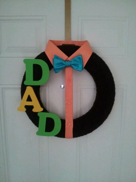 I like the color combo, plus I think the white shirt would get dirty hanging outside Fathers Day Decoration Ideas, Father’s Day Decoration Ideas, Father's Day Decorations Ideas, Birthday Party Paper Decorations, Fathers Day Banner, Best Retirement Gifts, Flower Crafts Kids, Diy Father's Day Crafts, Fathers Day Art