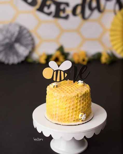 Birthday Bee Cake, Bee Smash Cake, Bee Birthday Theme, Bumble Bee Cake, Bee Themed Birthday Party, Cake Smash Theme, Bee Cake, Bumble Bee Birthday, Bee Theme Party