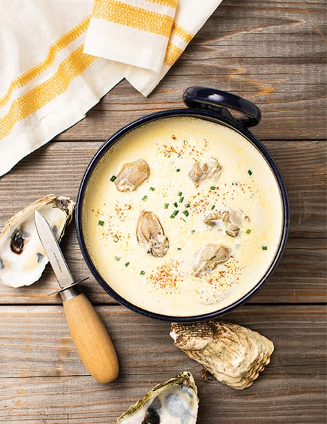 Traditional Oyster Stew - The Maine Mag Maine Recipes, Oyster Stew Recipes, Canned Oysters, Oyster Soup, Oyster Stew, Seafood Medley, Best Oysters, Fish Chowder, Oyster Recipes