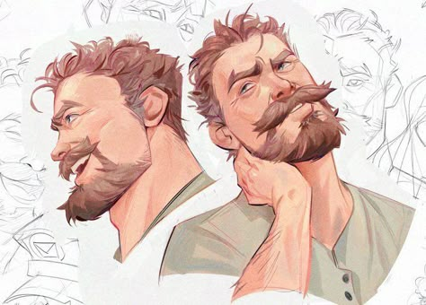 Men With Beards, Some Sketches, Drawing Style, Dnd Art, Character Design Male, Male Art, Character Portraits, Art Reference Photos, Design Sketch