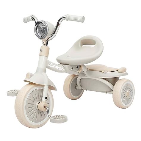 UBRAVOO Baby Tricycle, Foldable Toddler Trike with Pedals, Cool Lights, Durable Wheels and Comfortable Seat, Baby First Walker Trike for 1-5 Years Old Girls, Boys Certificate Model, Toddler Tricycle, Cool Lights, Kids Cycle, Tricycle Bike, Balance Bike, Display Storage, Laser Lights, Bedroom Accessories