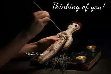 Thinking of you... Voodoo doll Voodoo Magic, Black Magic Removal, Voodoo Spells, Black Magick, Black Magic Spells, Magical Thinking, Fair Play, Love Problems, Perfect Partner