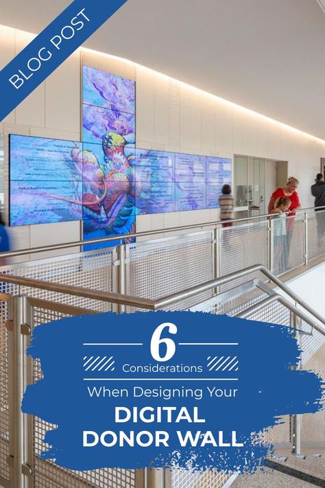 Link to blog post about designing your digital donor recognition wall. Donor Wall Design, Donor Recognition Wall, Donor Recognition, Donor Wall, Presentation Design, Office Design, How Can, Wall Design, To Learn