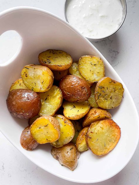 Baked Saffron Potatoes Recipe Saffron Potatoes Recipe, Saffron Potatoes, Simple Spinach Salad, Saffron Recipes, Peri Peri Chicken, Mini Potatoes, Saffron Threads, Tzatziki Sauce, 9x13 Baking Dish