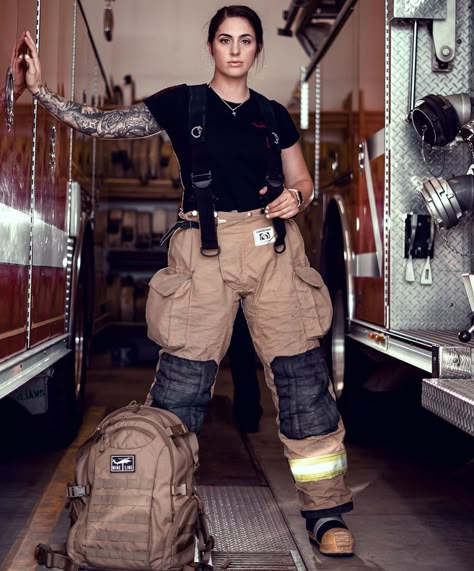 Presley Pritchard on Instagram: “Sometimes God has to take it all from you to show you who you really are without it. - I’ve spent so much time placing my identity in my…” First Responder Photography, Women Firefighters, Firefighter Equipment, Firefighter Women, Firefighter Photography, Fire Medic, Firefighter Calendar, Girl Firefighter, Firefighter Pictures