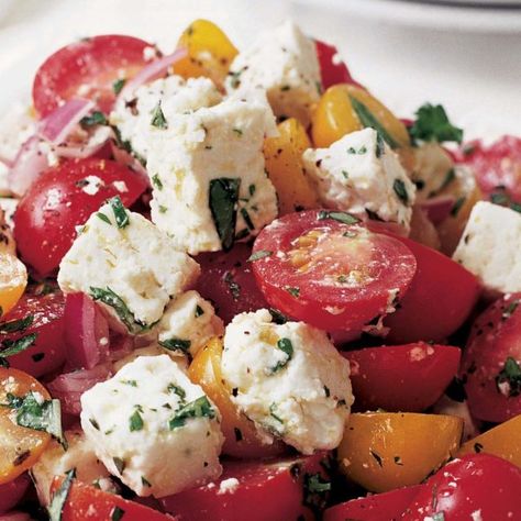 Tomato Cucumber Feta Salad, Tomato Feta Salad, Cucumber Feta Salad, Barefoot Contessa Recipes, Feta Salad Recipe, Feta Salat, Ina Garten Recipes, Tomato Cucumber, Barefoot Contessa