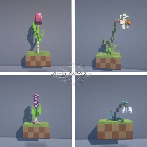 Minecraft Giant Flowers Build, Minecraft Flower Building, Giant Flower Minecraft Build, Flower Statue Minecraft, Flower Builds Minecraft, Flowers In Minecraft, Minecraft Custom Flowers, Minecraft Big Flowers Build, Funky Minecraft House