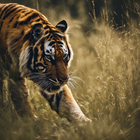 Crouching Tiger Crouching Tiger, Shot Film, Background Nature, Cinematic Lighting, Close Up Photo, Tiger Tattoo, Color Photo, Macro Lens, Close Up Photos