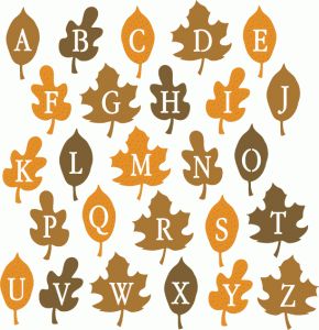 View Design #69777: fall leaf alphabet - uppercase Fall Alphabet, Fonts Handwriting Alphabet, Christmas Fonts Free, Preschool Decor, Scrapbook Letters, Leaf Silhouette, Banner Letters, Hand Lettering Alphabet, Art Journal Therapy