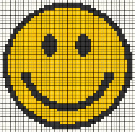 Smiley Alpha Pattern, Smiley Face Crochet Patterns, Smiley Face Pixel Art, Smiley Face Cross Stitch Pattern, Smiley Face Pillows, Emoji Happy, Pixie Art, Smiley Face Emoji, Yellow Tapestry