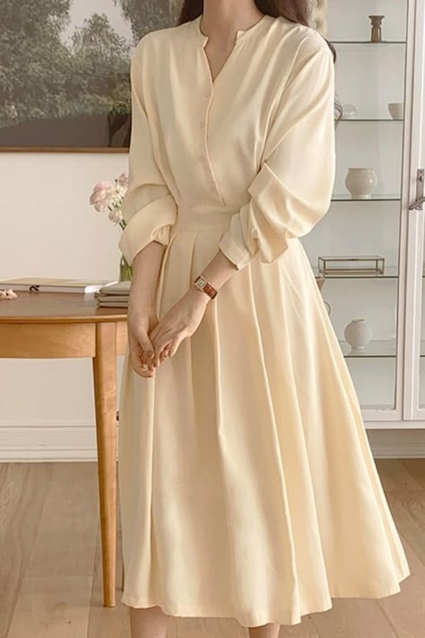 Women Dresses Casual, Spring Evening, Shirt Dress Long, Dress Shirt Dress, Modest Dresses Casual, Elegant Prom, Korean Fashion Dress, Stylish Dress Designs, Dress Shirts For Women